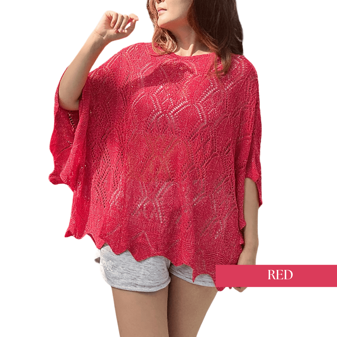 Lace Knit Poncho/ Party Lace Knit Top/Swimsuit Coverups - BluBluBear