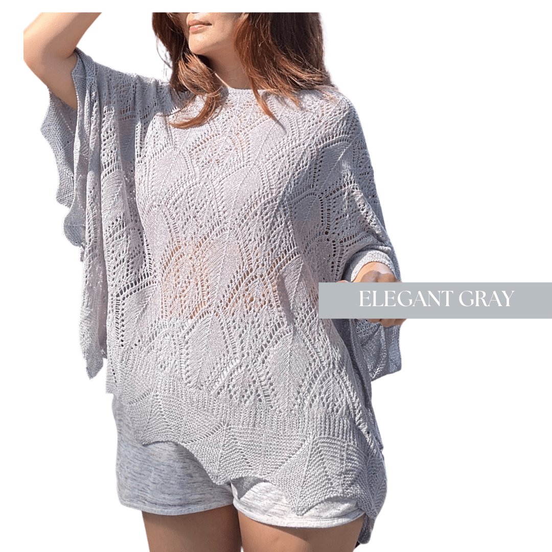 Lace Knit Poncho/ Party Lace Knit Top/Swimsuit Coverups - BluBluBear