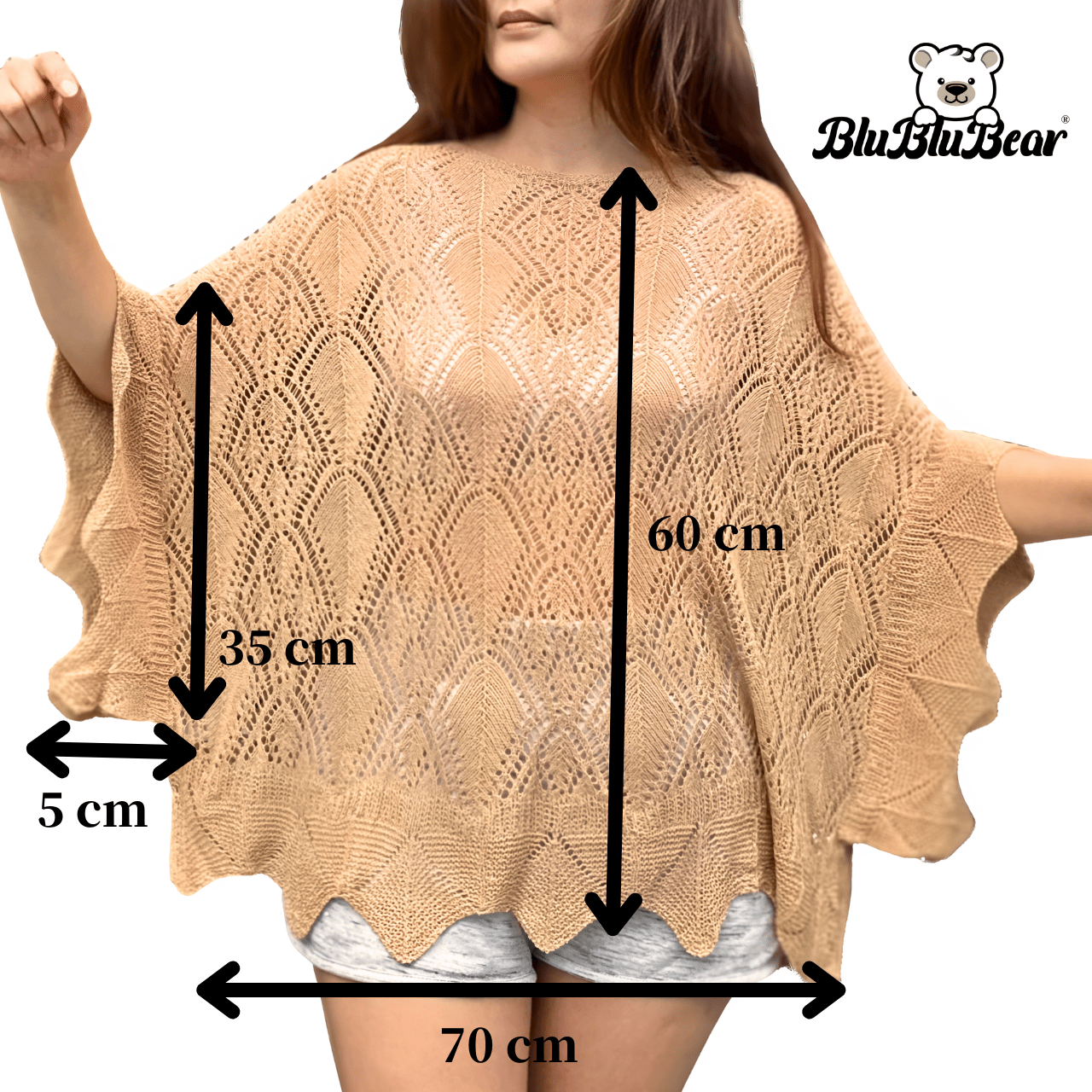 Lace Knit Poncho/ Party Lace Knit Top/Swimsuit Coverups - BluBluBear