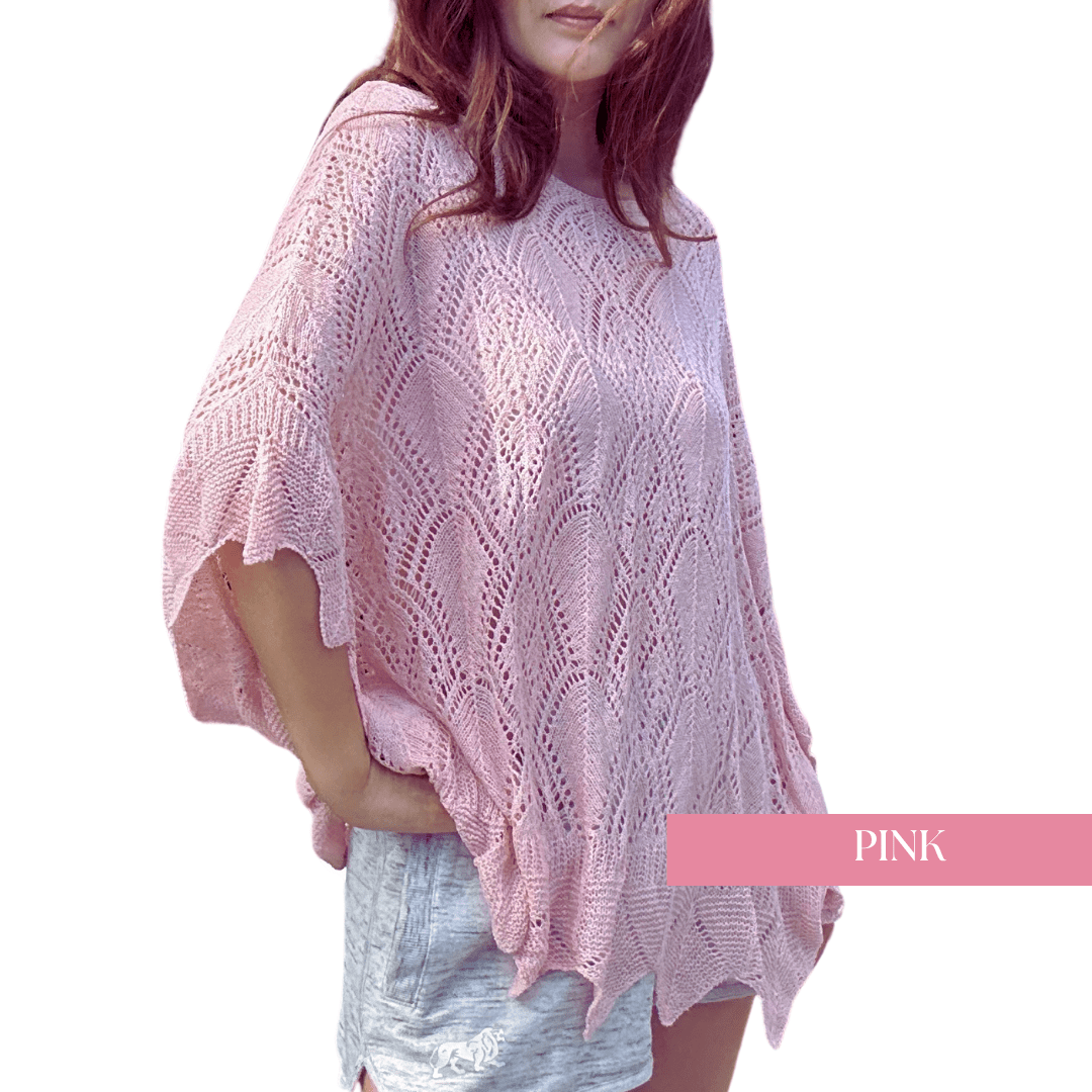 Lace Knit Poncho/ Party Lace Knit Top/Swimsuit Coverups - BluBluBear