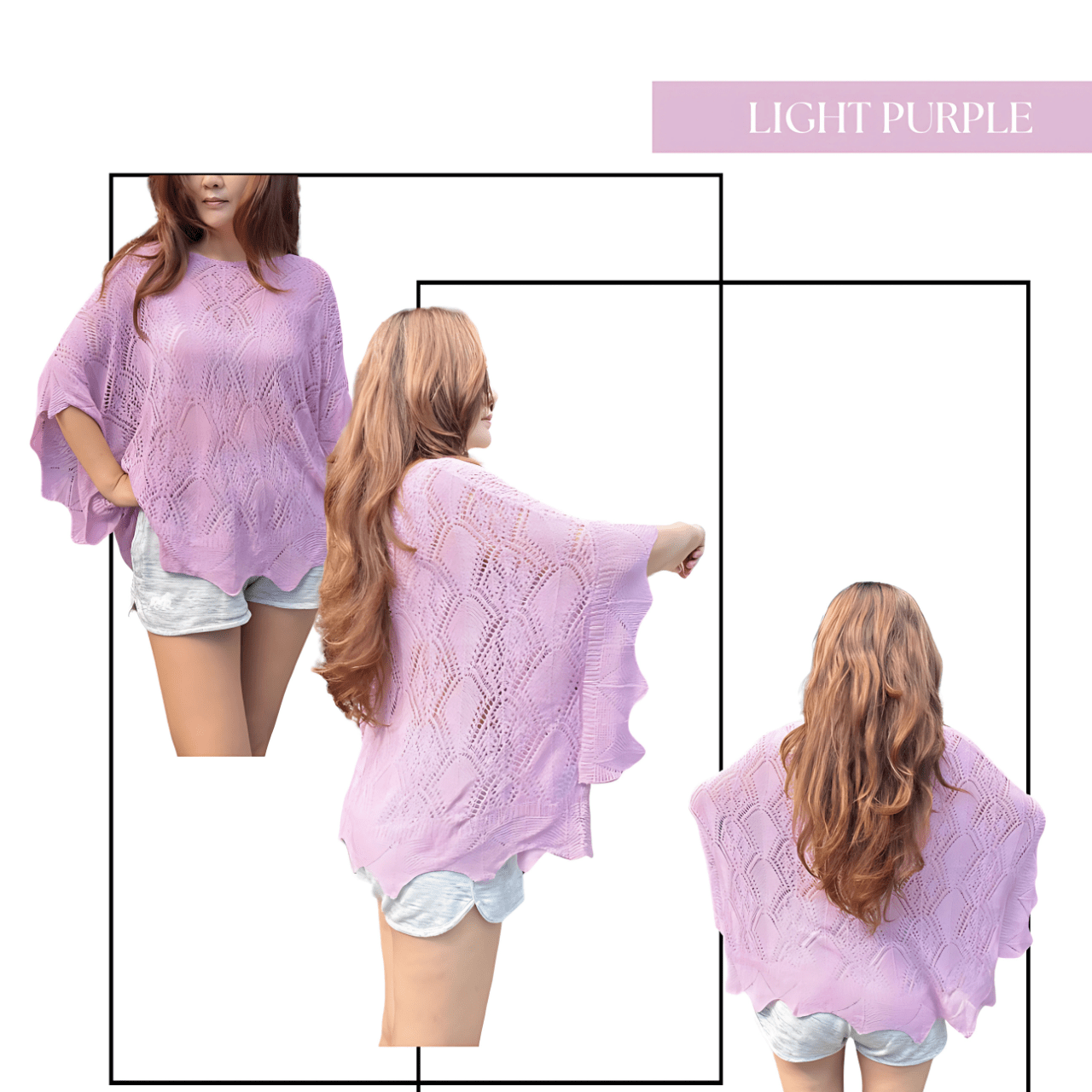 Lace Knit Poncho/ Party Lace Knit Top/Swimsuit Coverups - BluBluBear
