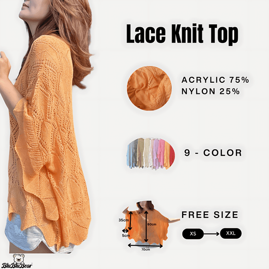 Lace Knit Poncho/ Party Lace Knit Top/Swimsuit Coverups - BluBluBear BluBluBear 